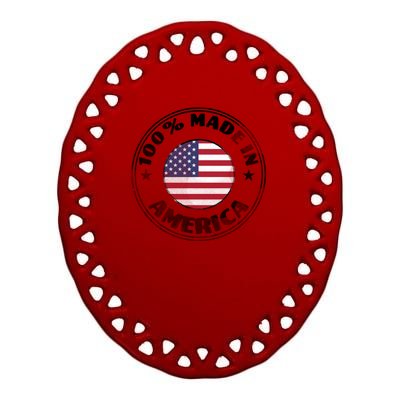 100% Made In America Ceramic Oval Ornament