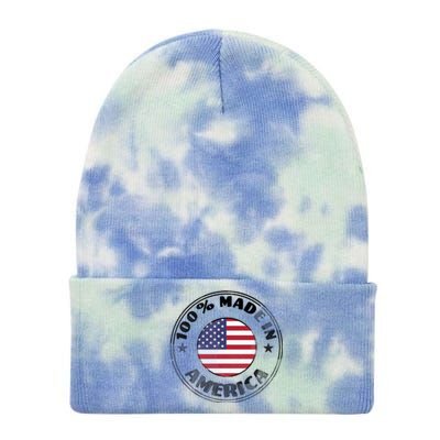 100% Made In America Tie Dye 12in Knit Beanie