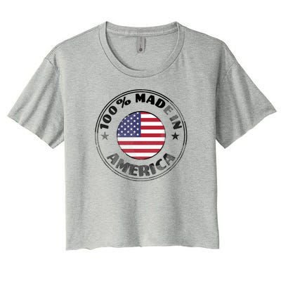 100% Made In America Women's Crop Top Tee