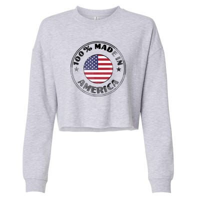 100% Made In America Cropped Pullover Crew