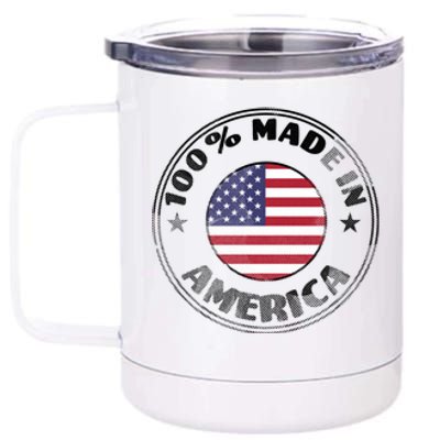 100% Made In America 12 oz Stainless Steel Tumbler Cup