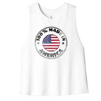 100% Made In America Women's Racerback Cropped Tank