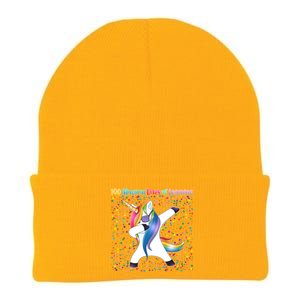 100 Magical Days of Learning Dabbing Unicorn Knit Cap Winter Beanie