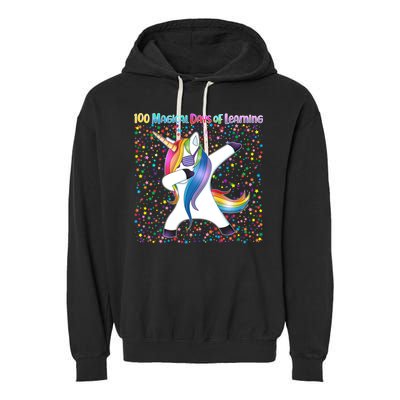 100 Magical Days of Learning Dabbing Unicorn Garment-Dyed Fleece Hoodie