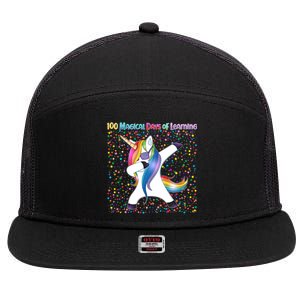 100 Magical Days of Learning Dabbing Unicorn 7 Panel Mesh Trucker Snapback Hat