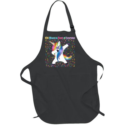 100 Magical Days of Learning Dabbing Unicorn Full-Length Apron With Pockets