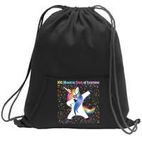 100 Magical Days of Learning Dabbing Unicorn Sweatshirt Cinch Pack Bag