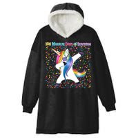 100 Magical Days of Learning Dabbing Unicorn Hooded Wearable Blanket