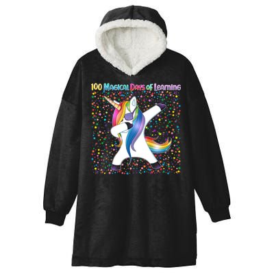 100 Magical Days of Learning Dabbing Unicorn Hooded Wearable Blanket