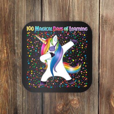 100 Magical Days of Learning Dabbing Unicorn Coaster