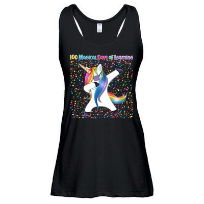 100 Magical Days of Learning Dabbing Unicorn Ladies Essential Flowy Tank