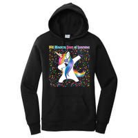 100 Magical Days of Learning Dabbing Unicorn Women's Pullover Hoodie