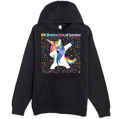 100 Magical Days of Learning Dabbing Unicorn Premium Pullover Hoodie