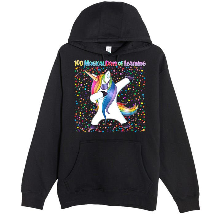 100 Magical Days of Learning Dabbing Unicorn Premium Pullover Hoodie