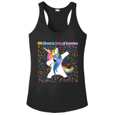 100 Magical Days of Learning Dabbing Unicorn Ladies PosiCharge Competitor Racerback Tank