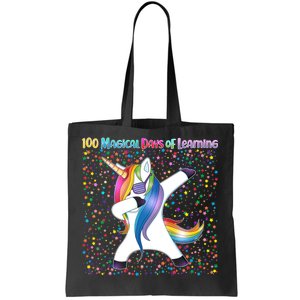 100 Magical Days of Learning Dabbing Unicorn Tote Bag