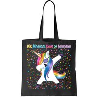 100 Magical Days of Learning Dabbing Unicorn Tote Bag