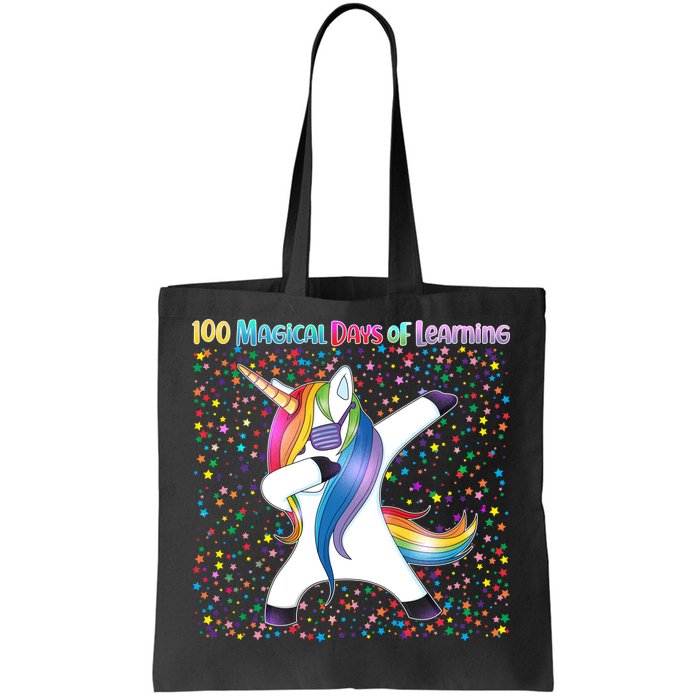 100 Magical Days of Learning Dabbing Unicorn Tote Bag