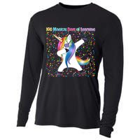 100 Magical Days of Learning Dabbing Unicorn Cooling Performance Long Sleeve Crew