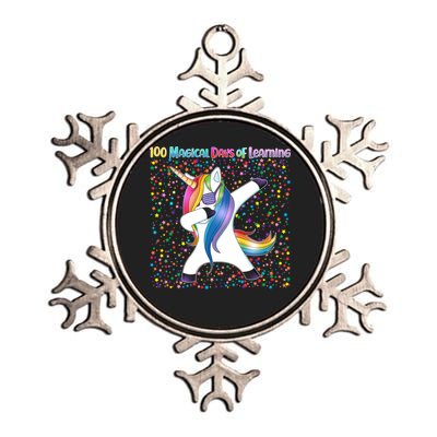 100 Magical Days of Learning Dabbing Unicorn Metallic Star Ornament