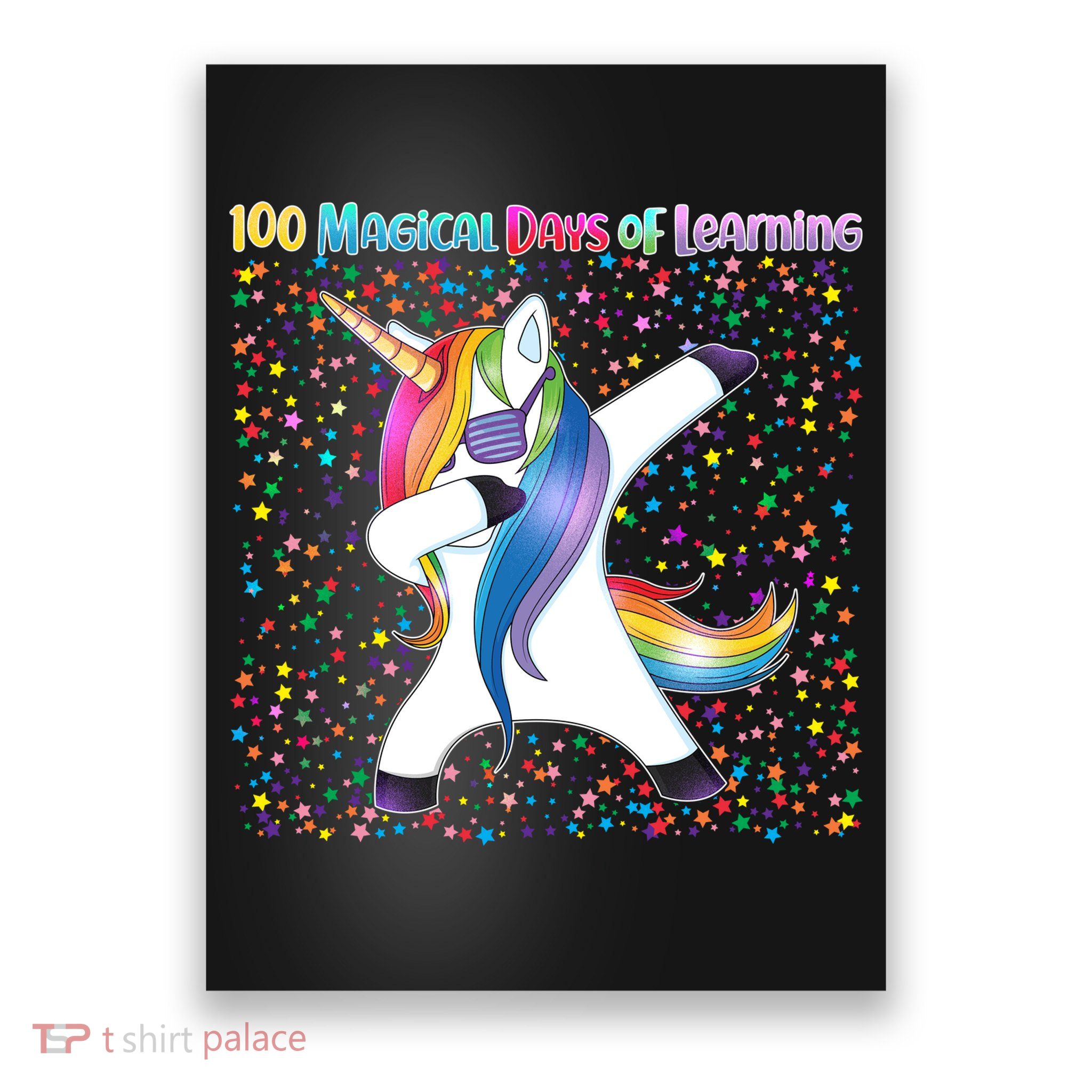 100 Magical Days of Learning Dabbing Unicorn Poster
