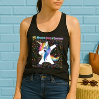100 Magical Days of Learning Dabbing Unicorn Womens Tank Top