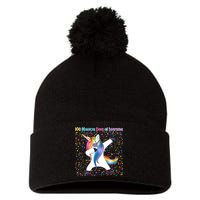 100 Magical Days of Learning Dabbing Unicorn Pom Pom 12in Knit Beanie