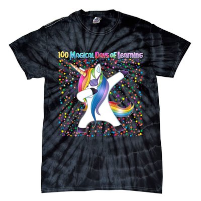 100 Magical Days of Learning Dabbing Unicorn Tie-Dye T-Shirt