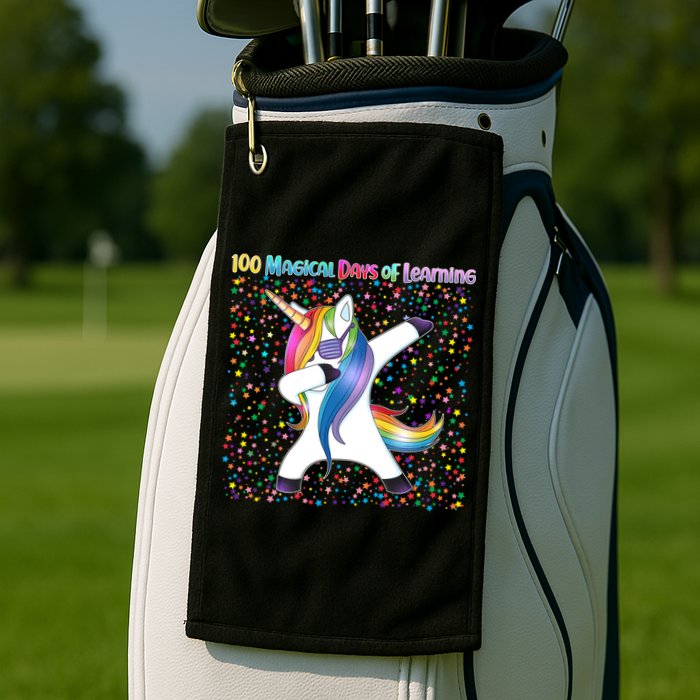 100 Magical Days of Learning Dabbing Unicorn Golf Towel