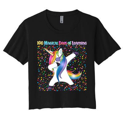 100 Magical Days of Learning Dabbing Unicorn Crop Top