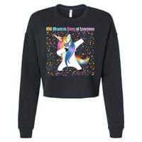 100 Magical Days of Learning Dabbing Unicorn Cropped Pullover Crew