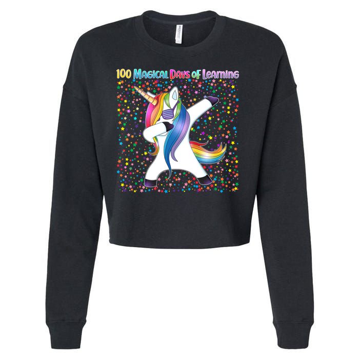 100 Magical Days of Learning Dabbing Unicorn Cropped Pullover Crew