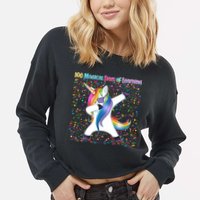 100 Magical Days of Learning Dabbing Unicorn Cropped Pullover Crew