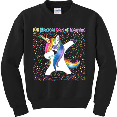 100 Magical Days of Learning Dabbing Unicorn Kids Sweatshirt