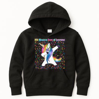 100 Magical Days of Learning Dabbing Unicorn Kids Hoodie