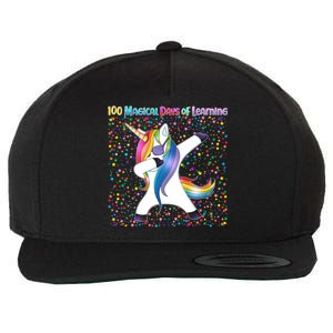 100 Magical Days of Learning Dabbing Unicorn Wool Snapback Cap