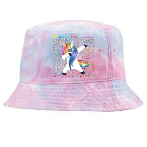 100 Magical Days of Learning Dabbing Unicorn Tie-Dyed Bucket Hat