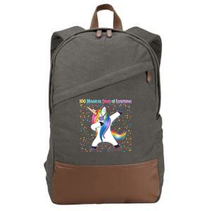 100 Magical Days of Learning Dabbing Unicorn Cotton Canvas Backpack