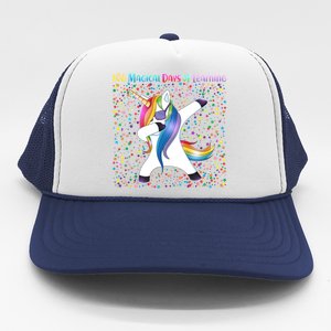 100 Magical Days of Learning Dabbing Unicorn Trucker Hat