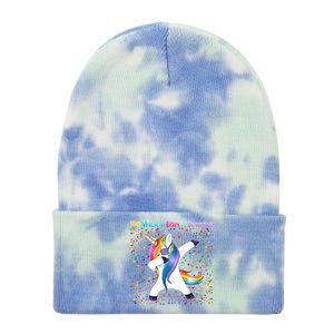 100 Magical Days of Learning Dabbing Unicorn Tie Dye 12in Knit Beanie