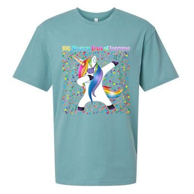 100 Magical Days of Learning Dabbing Unicorn Sueded Cloud Jersey T-Shirt