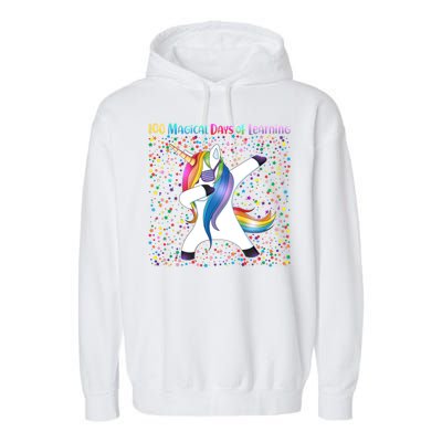 100 Magical Days of Learning Dabbing Unicorn Garment-Dyed Fleece Hoodie