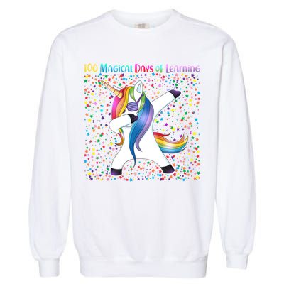 100 Magical Days of Learning Dabbing Unicorn Garment-Dyed Sweatshirt