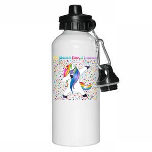 100 Magical Days of Learning Dabbing Unicorn Aluminum Water Bottle 