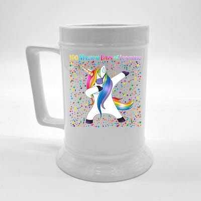 100 Magical Days of Learning Dabbing Unicorn Beer Stein