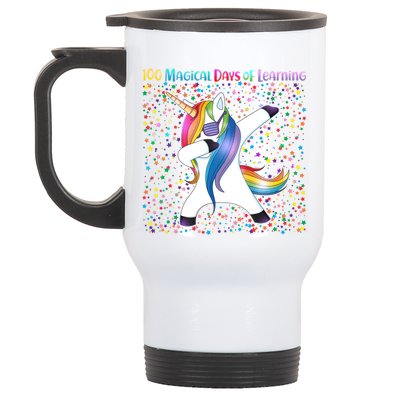 100 Magical Days of Learning Dabbing Unicorn Stainless Steel Travel Mug