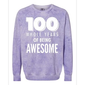 100 Whole Years Of Being Awesome Birthday Colorblast Crewneck Sweatshirt