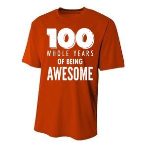 100 Whole Years Of Being Awesome Birthday Performance Sprint T-Shirt