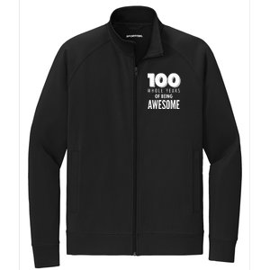 100 Whole Years Of Being Awesome Birthday Stretch Full-Zip Cadet Jacket