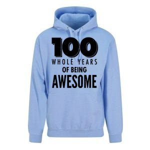 100 Whole Years Of Being Awesome Birthday Unisex Surf Hoodie